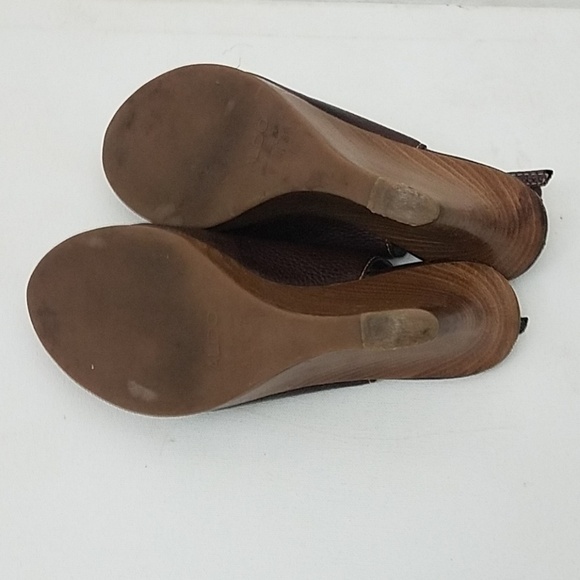 aldo sz 7 peep toe wedge sandels brown pebble - Picture 7 of 8